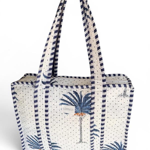 Blue Palms tote bag